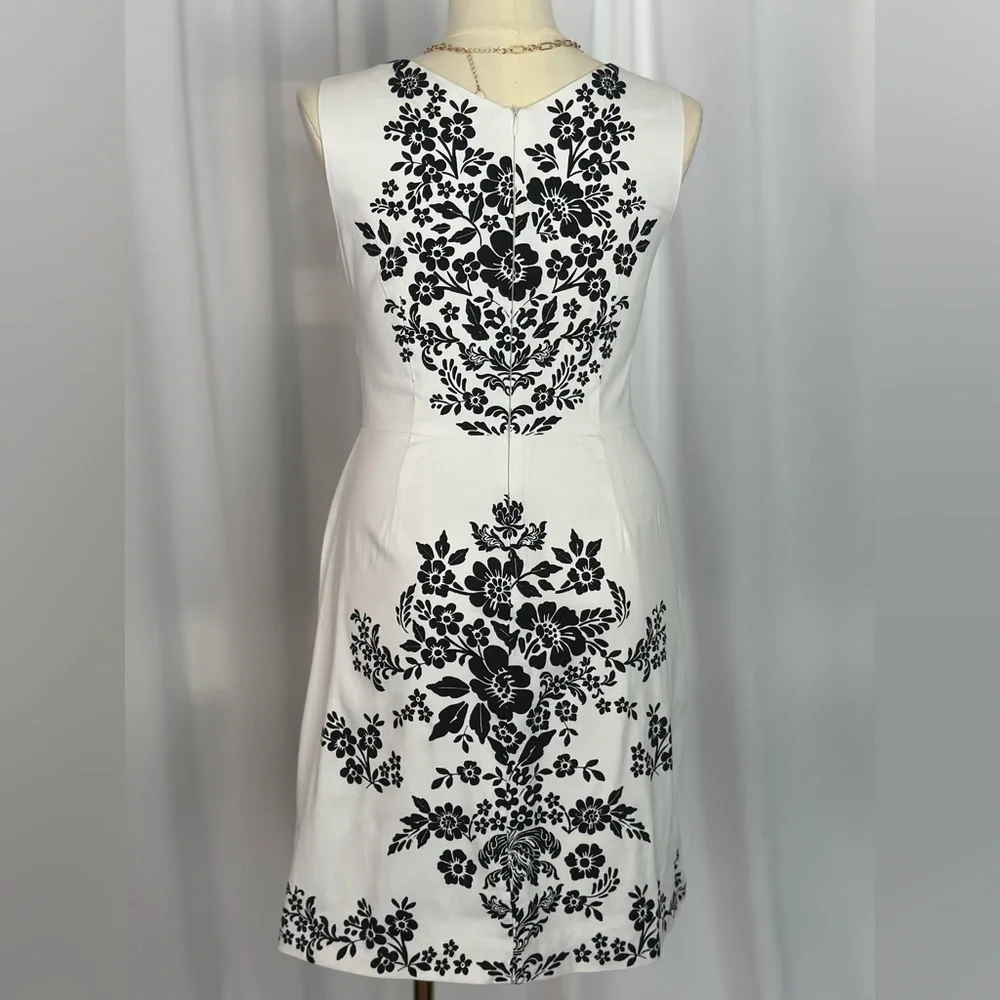 London Times V-Neck Sleeveless Floral Print Dress (1008)